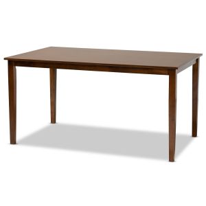 Eveline Modern and Contemporary Walnut Brown Finished Rectangular Wood Dining Table