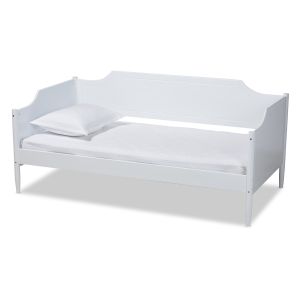 Alya Classic Traditional Farmhouse White Finished Wood Twin Size Daybed 