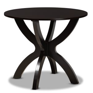 Tilde Modern and Contemporary Dark Brown Finished 35-Inch-Wide Round Wood Dining Table