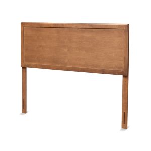 Alan Modern and Contemporary Transitional Ash Walnut Finished Wood Full Size Headboard 