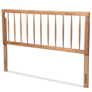 Valin Modern and Contemporary Ash Walnut Finished Wood King Size Headboard