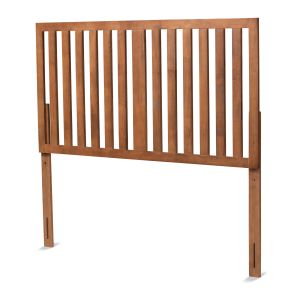 Oren Modern and Transitional Ash Walnut Finished Wood Queen Size Headboard