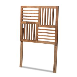 Adler Modern and Contemporary Transitional Ash Walnut Finished Wood Twin Size Headboard