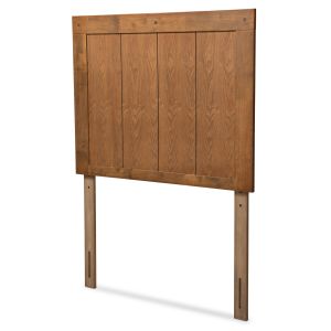 Patwin Modern and Contemporary Transitional Ash Walnut Finished Wood Twin Size Headboard