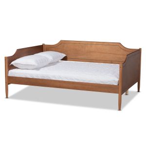Alya Classic Traditional Farmhouse Walnut Brown Finished Wood Full Size Daybed