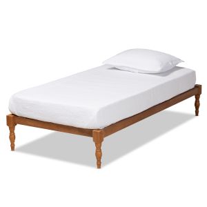 Iseline Modern and Contemporary Walnut Brown Finished Wood Twin Size Platform Bed Frame 