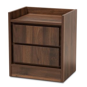 Hale Modern and Contemporary Walnut Brown Finished Wood 1-Door Nightstand