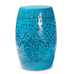 Lavinia Modern and Contemporary Blue Finished Metal Outdoor Side Table