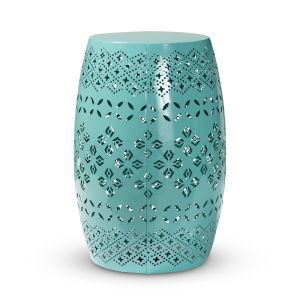 Lavinia Modern and Contemporary Teal Finished Metal Outdoor Side Table