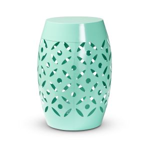 Hallie Modern and Contemporary Aqua Finished Metal Outdoor Side Table
