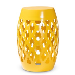 Branson Modern and Contemporary Yellow Finished Metal Outdoor Side Table