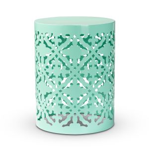 Jamila Modern and Contemporary Aqua Finished metal Outdoor Side Table