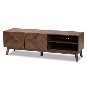 Hartman Mid-Century Modern Walnut Brown Finished Wood TV Stand