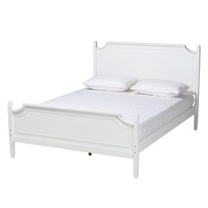 Mariana Classic and Traditional White Finished Wood Queen Size Platform Bed
