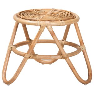 Jacinda Modern Bohemian Natural Brown Rattan End Table