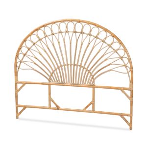Devereaux Modern Bohemian Natural Brown Rattan King Size Standalone Headboard