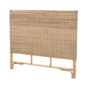 Cantara Modern Bohemian Natural Rattan Queen Size Standalone Headboard