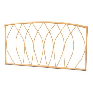 Halia Modern Bohemian Natural Brown Rattan Queen Size Wall-mount Headboard