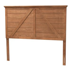 Yorick Classic and Traditional Ash Walnut Finished Wood Queen Size Headboard