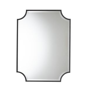 Parcenet Modern Black Finished Metal Accent Wall Mirror