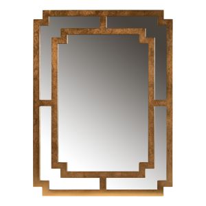 Dayana Modern and Contemporary Antique Gold Finished Wood Accent Wall Mirror