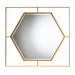 Gates Modern Glam and Luxe Antique Goldleaf Metal Accent Wall Mirror