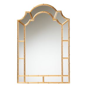 Bedivere Modern Glam and Luxe Antique Goldleaf Metal Accent Wall Mirror