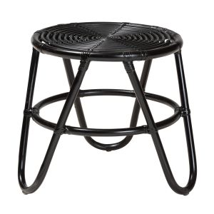 Pertessa Modern Bohemian Black Finished Rattan End Table