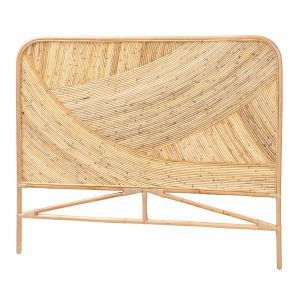 Delphi Modern Bohemian Natural Brown Rattan Queen Size Standalone Headboard