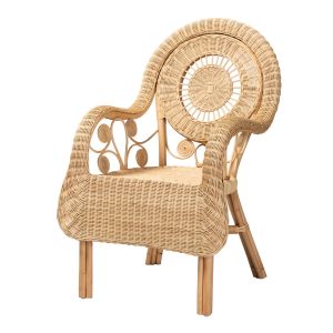 Putri Modern Bohemian Natural Rattan Arm Chair