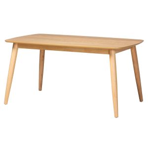 Flora Mid-Century Modern Natural Oak Finished Wood Dining Table
