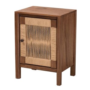 Holitz Modern Bohemian Walnut Brown Finished Bayur Wood Nightstand