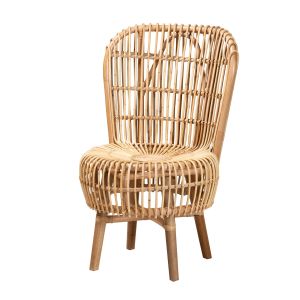 Nagoya Modern Bohemian Natural Rattan Tall Lounge Chair