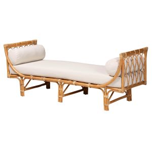 Macias Modern Bohemian Natural Brown Rattan Daybed