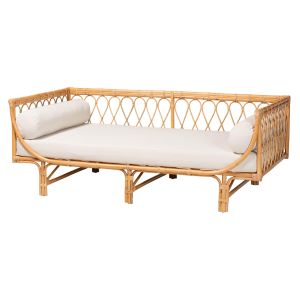 Davida Modern Bohemian Natural Brown Rattan Daybed