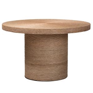 Bistra Modern Bohemian Natural Brown Seagrass and Wood Dining Table