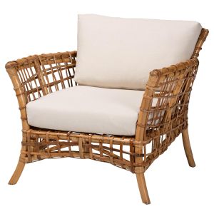 Babette Modern Bohemian Natural Brown Rattan Arm Chair