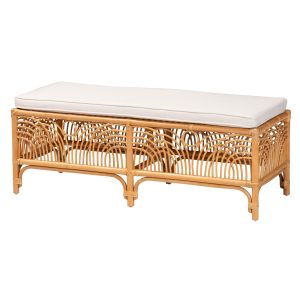 Materra Modern bohemian Natural Brown Rattan Bench