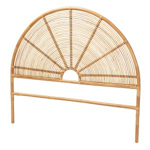Nina Modern Bohemian Honey Rattan Queen Size Standalone Headboard