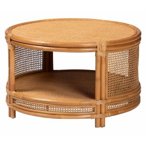 Louis Modern Bohemian Natural Brown Rattan Coffee Table