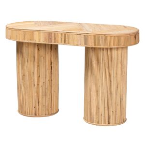 Iryna Modern Bohemian Natural Rattan Console Table