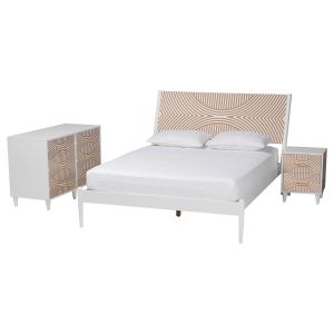 Louetta Carved Contrasting 3-Piece Bedroom Set