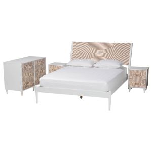 Louetta Carved Contrasting 4-Piece Bedroom Set
