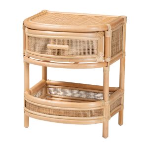 Divitia Bohemian Natural Rattan 1-Drawer Nightstand