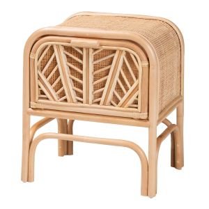 Carabella Bohemian Natural Rattan 1-Drawer Nightstand