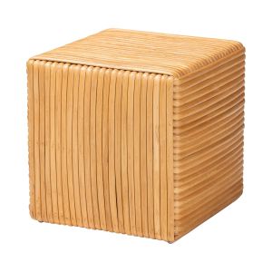 Karina Bohemian Light Honey Rattan Footstool