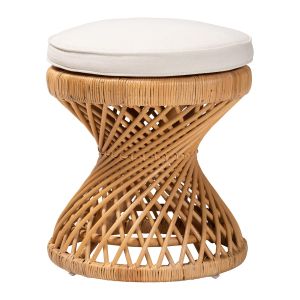 Borneo Bohemian Light Honey Rattan Footstool
