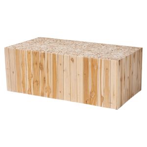 Grayson Bohemian Natural Teak Wood Coffee Table with Unique Repurposed Wood Logs
