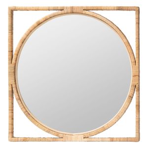 Bayan Japandi Natural Rattan Wall Mirror