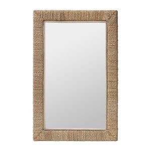 Geralyn Japandi Natural Seagrass Rectangular Wall Mirror